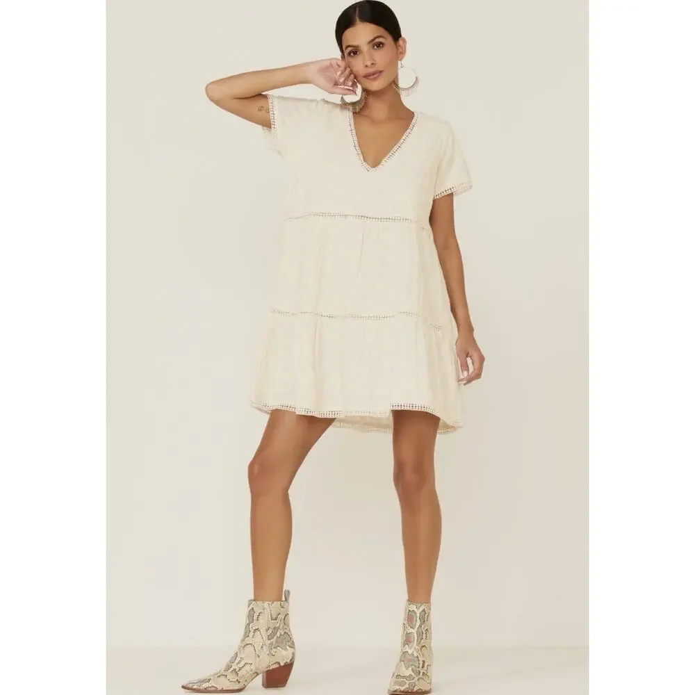 Show Me Your Mumu Midsummer Ivory CIA Mini Dress Size Small
